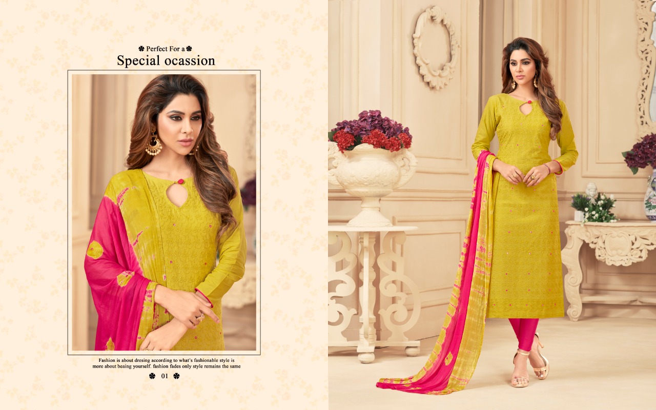 Prince Vol-1 By Amrut Varsha Creation 01 To 12 Series Beautiful Suits Stylish Fancy Colorful Casual Wear & Ethnic Wear Collection Cambric Chicken Embroidered Dresses At Wholesale Price