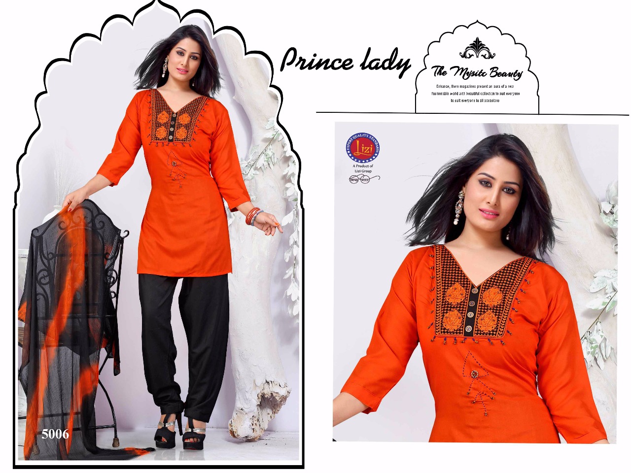 Prince Lady By Lizi 5001 To 5012 Series Beautiful Colorful Stylish Fancy Casual Wear & Ethnic Wear & Ready To Wear Heavy Rayon Kurtis At Wholesale Price