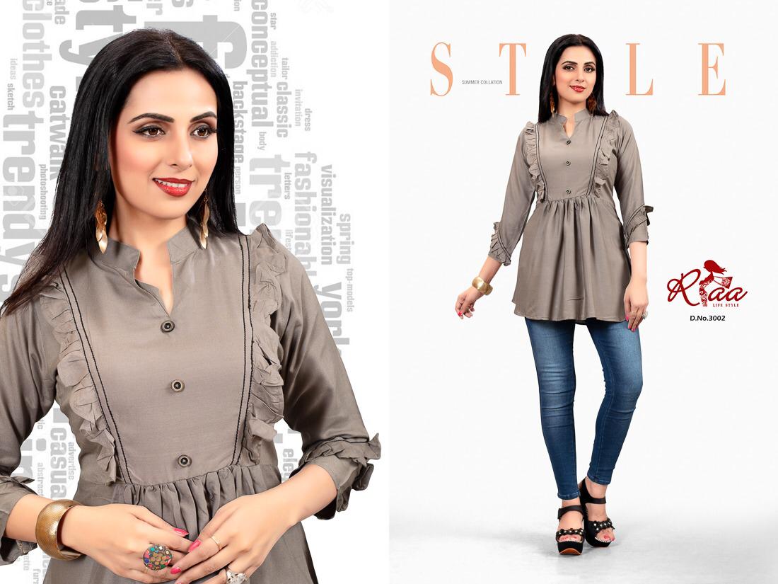 Princy By Riaa Lifestyle 3001 To 3008 Series Beautiful Stylish Colorful Fancy Party Wear & Ethnic Wear & Ready To Wear Rayon Handworked Kurtis At Wholesale Price