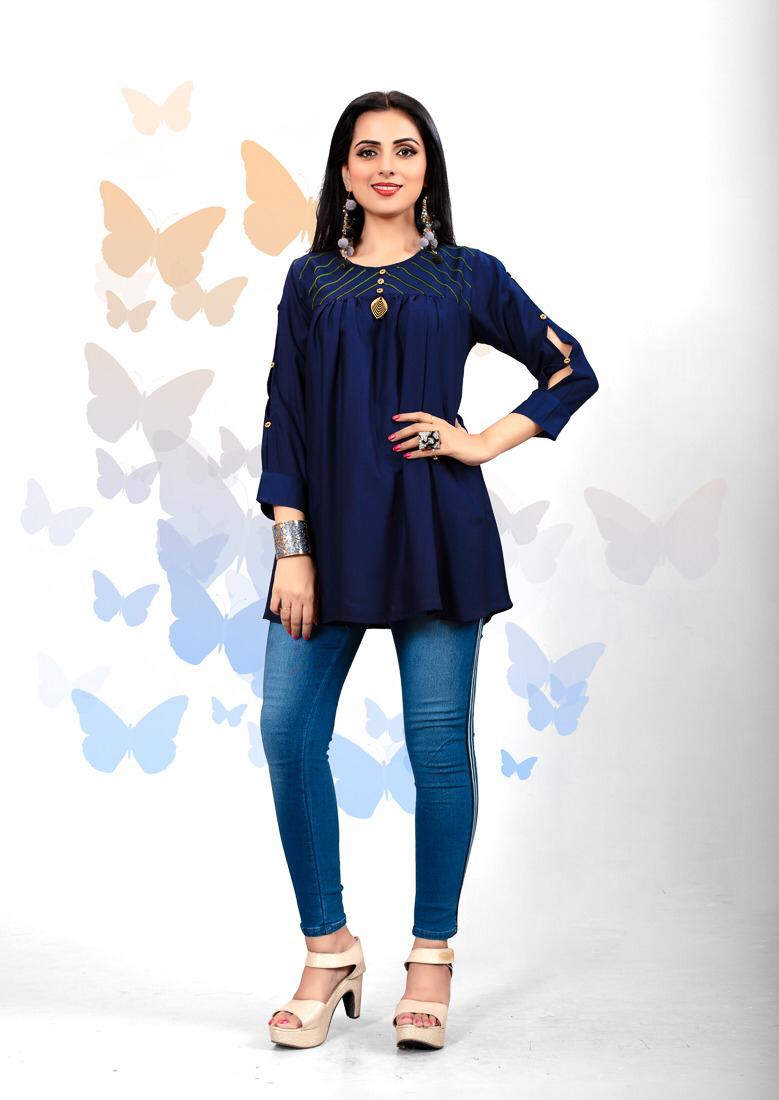 Princy By Riaa Lifestyle 3001 To 3008 Series Beautiful Stylish Colorful Fancy Party Wear & Ethnic Wear & Ready To Wear Rayon Handworked Kurtis At Wholesale Price