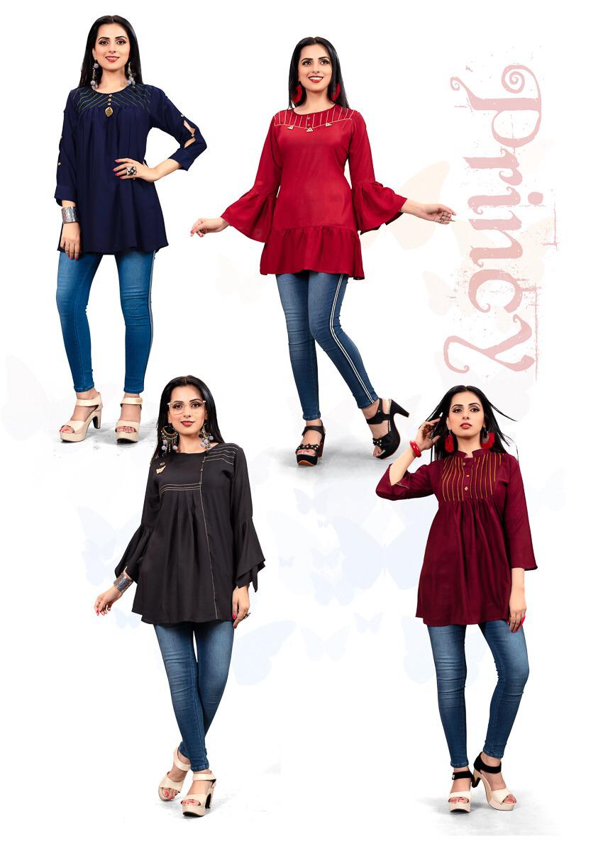Princy By Riaa Lifestyle 3001 To 3008 Series Beautiful Stylish Colorful Fancy Party Wear & Ethnic Wear & Ready To Wear Rayon Handworked Kurtis At Wholesale Price