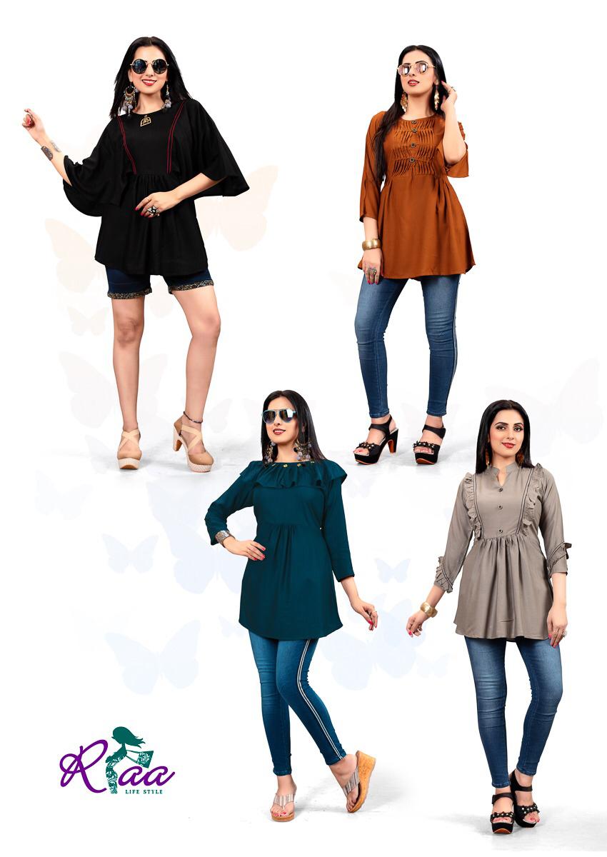 Princy By Riaa Lifestyle 3001 To 3008 Series Beautiful Stylish Colorful Fancy Party Wear & Ethnic Wear & Ready To Wear Rayon Handworked Kurtis At Wholesale Price