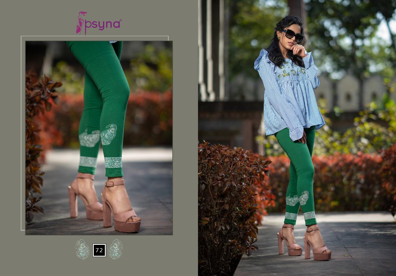 Printed Legging By Psyna 70 To 79 Series Beautiful Stylish Fancy Colorful Ready To Wear & Casual Wear Cotton Lycra Leggings At Wholesale Price