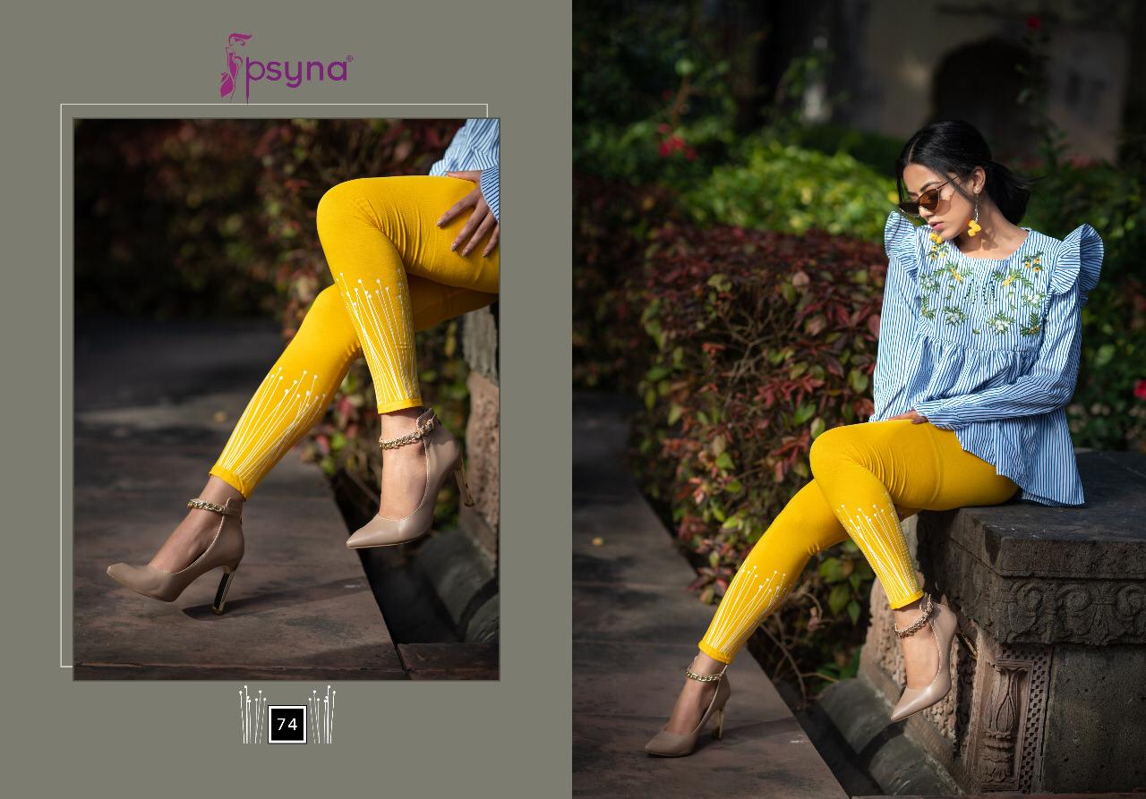 Printed Legging By Psyna 70 To 79 Series Beautiful Stylish Fancy Colorful Ready To Wear & Casual Wear Cotton Lycra Leggings At Wholesale Price