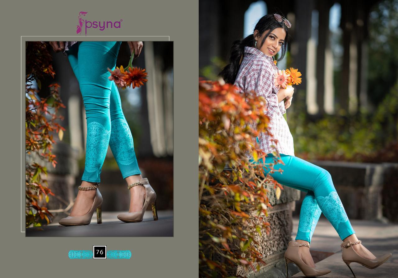 Printed Legging By Psyna 70 To 79 Series Beautiful Stylish Fancy Colorful Ready To Wear & Casual Wear Cotton Lycra Leggings At Wholesale Price