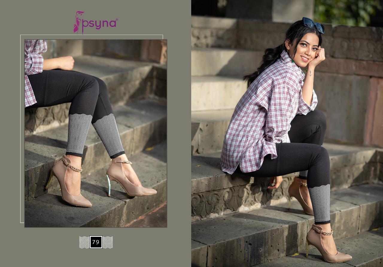 Printed Legging By Psyna 70 To 79 Series Beautiful Stylish Fancy Colorful Ready To Wear & Casual Wear Cotton Lycra Leggings At Wholesale Price