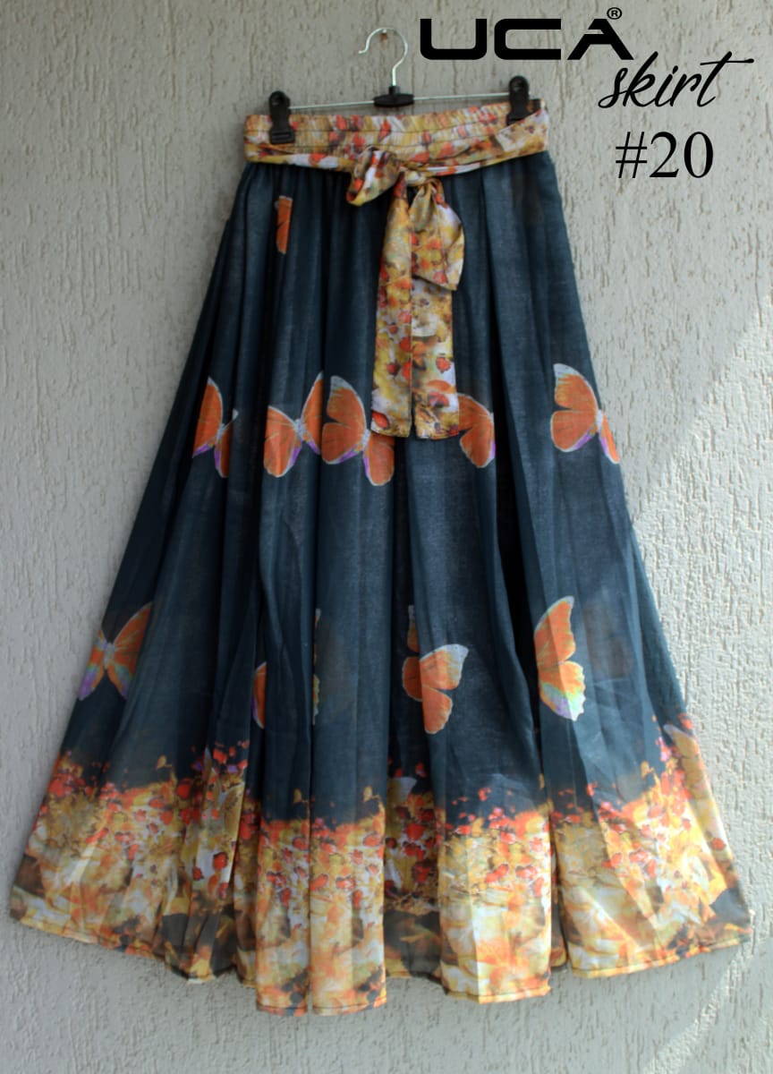 Printed Skirt Vol-2 By Uca 1 To 20 Series Beautiful Colorful Stylish Fancy Casual Wear & Ethnic Wear & Ready To Wear Crepe Georgette Printed Skirts At Wholesale Price