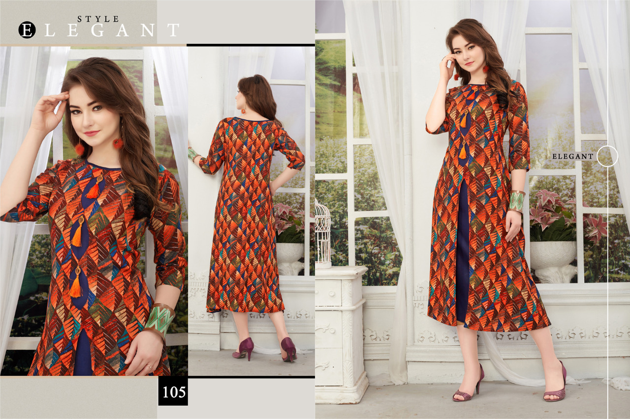 Prisha Vol-1 By Kajri Style 101 To 106 Series Beautiful Stylish Fancy Colorful Casual Wear & Ethnic Wear & Ready To Wear Rayon Dyed Kurtis At Wholesale Price