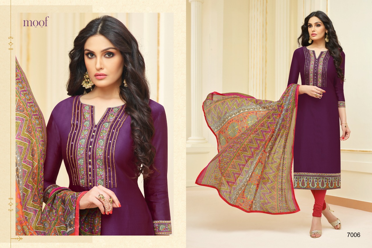 Priya Vol-2 By Moof Fashion 7002 To 7011 Series Beautiful Stylish Fancy Colorful Casual Wear & Ethnic Wear Collection Pure Modal Printed & Embroidered Dresses At Wholesale Price