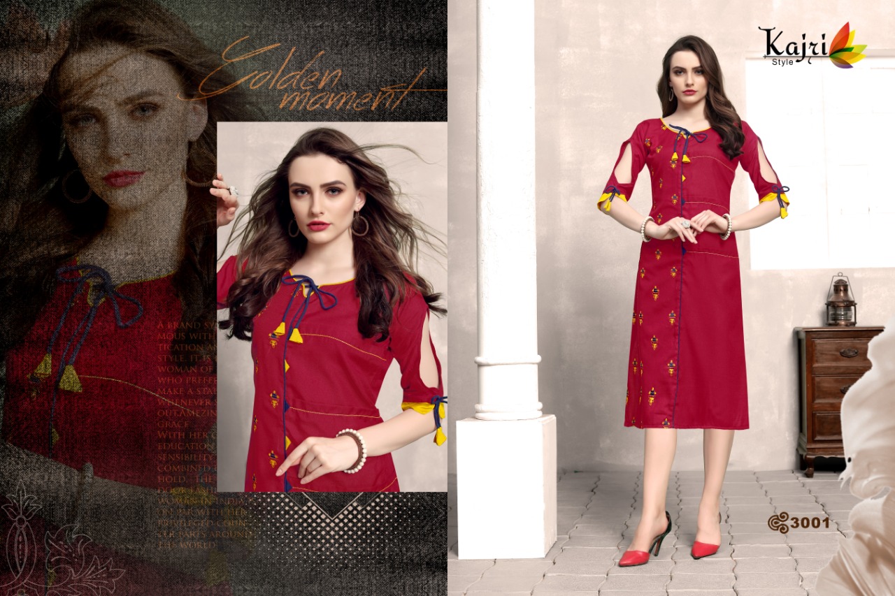 Priya Vol-3 By Kajri Style 3001 To 3006 Series Beautiful Stylish Fancy Colorful Casual Wear & Ethnic Wear & Ready To Wear Heavy Namo Slub Kurtis At Wholesale Price