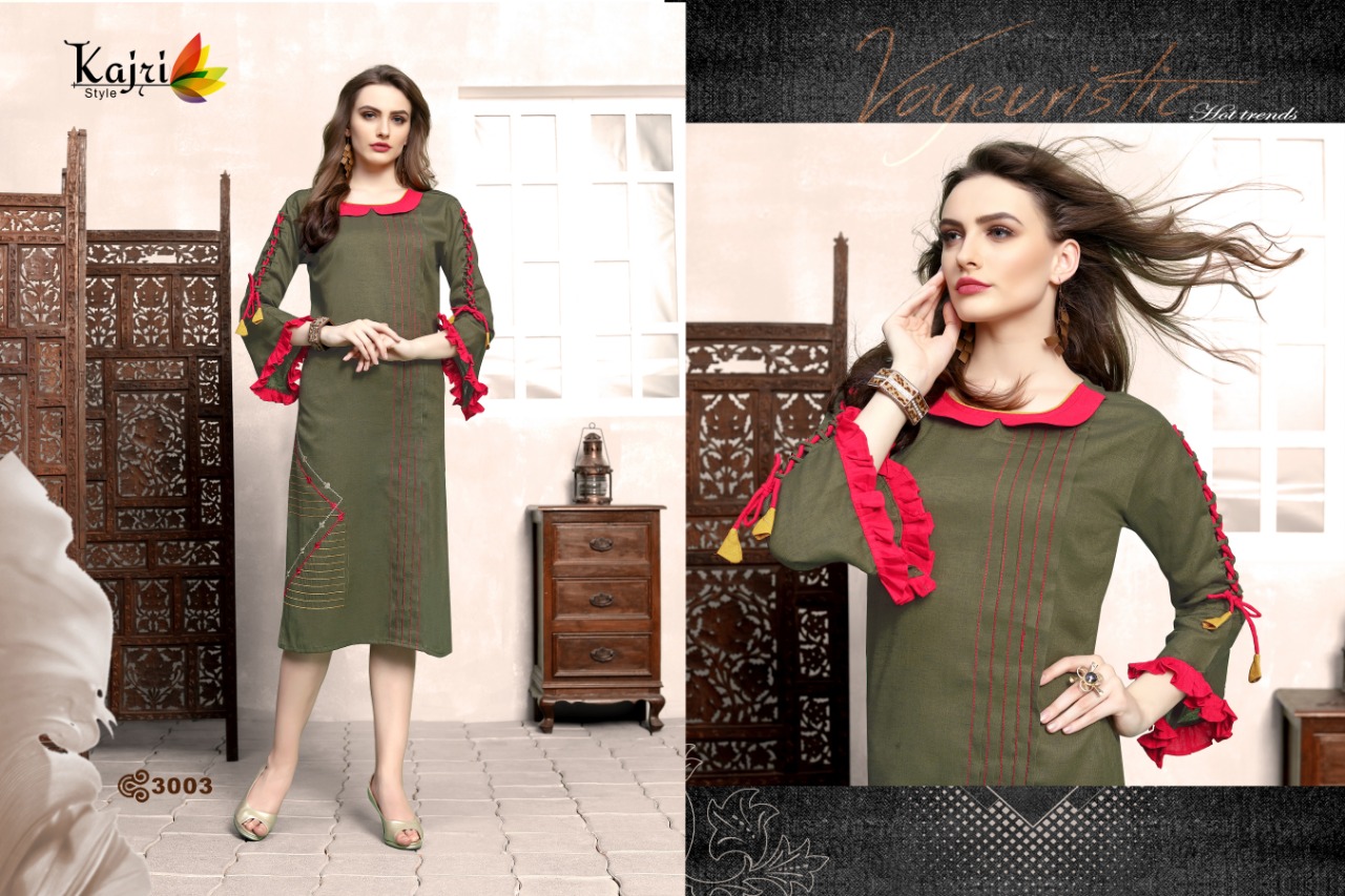 Priya Vol-3 By Kajri Style 3001 To 3006 Series Beautiful Stylish Fancy Colorful Casual Wear & Ethnic Wear & Ready To Wear Heavy Namo Slub Kurtis At Wholesale Price