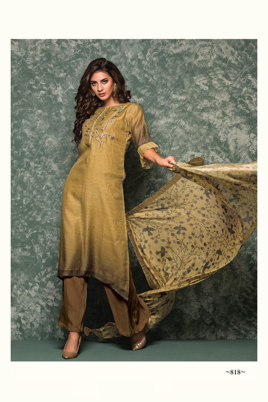 Priyam By Sri 818 To 824 Series Beautiful Collection Suits Stylish Fancy Colorful Party Wear & Ethnic Wear Chanderi Silk Embroidered Dresses At Wholesale Price