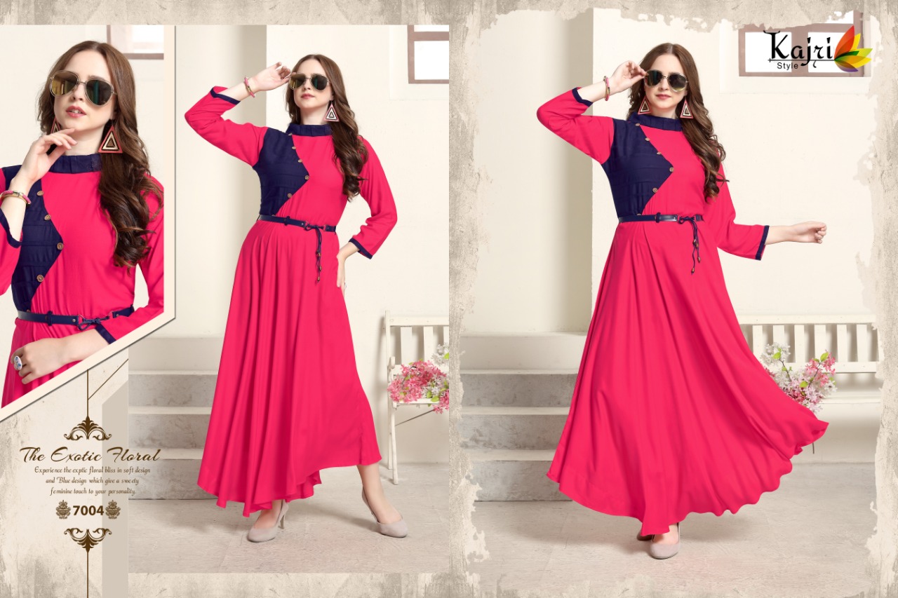 Pulpee Vol-7 By Kajri Style 7001 To 7008 Series Designer Stylish Colorful Fancy Beautiful Party Wear & Ethnic Wear Collection Heavy Rayon Kurtis At Wholesale Price