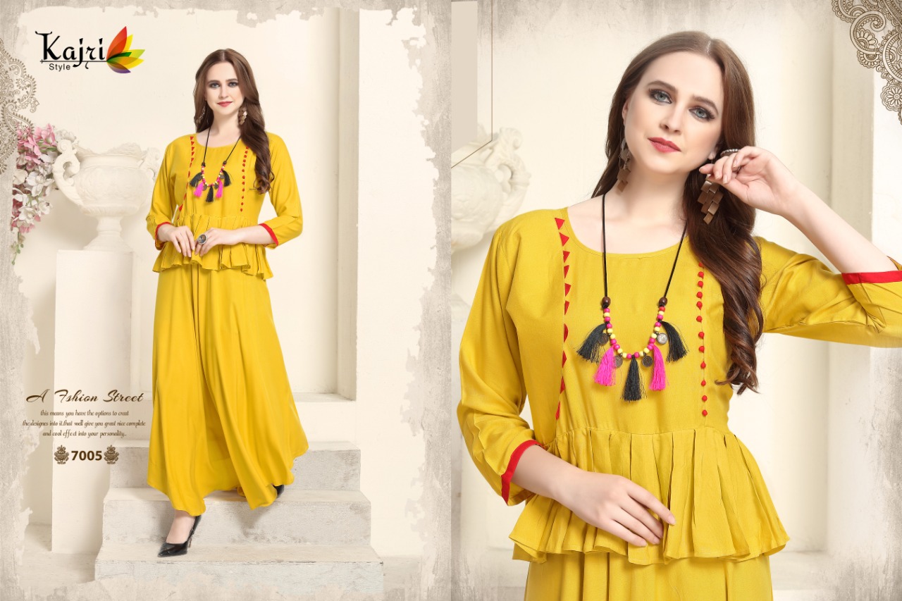 Pulpee Vol-7 By Kajri Style 7001 To 7008 Series Designer Stylish Colorful Fancy Beautiful Party Wear & Ethnic Wear Collection Heavy Rayon Kurtis At Wholesale Price