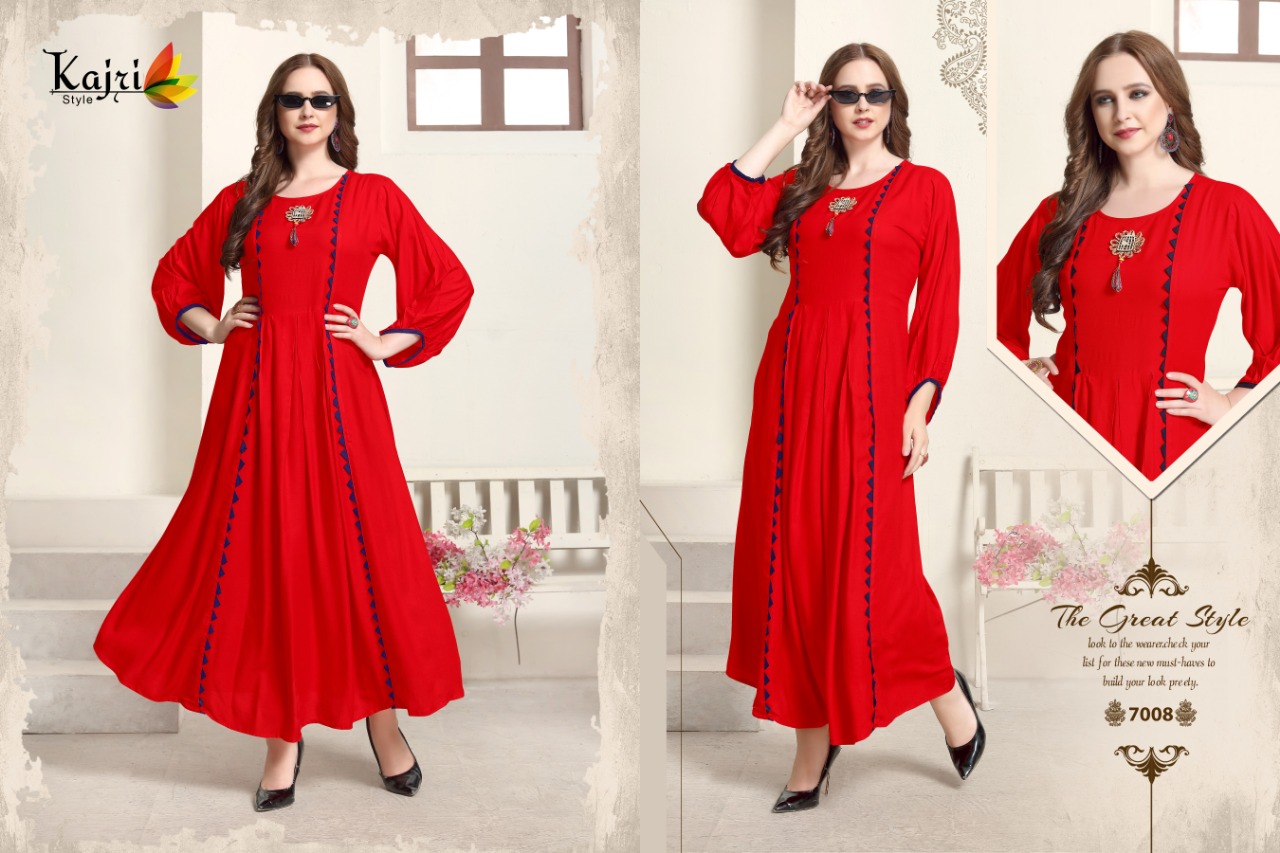 Pulpee Vol-7 By Kajri Style 7001 To 7008 Series Designer Stylish Colorful Fancy Beautiful Party Wear & Ethnic Wear Collection Heavy Rayon Kurtis At Wholesale Price