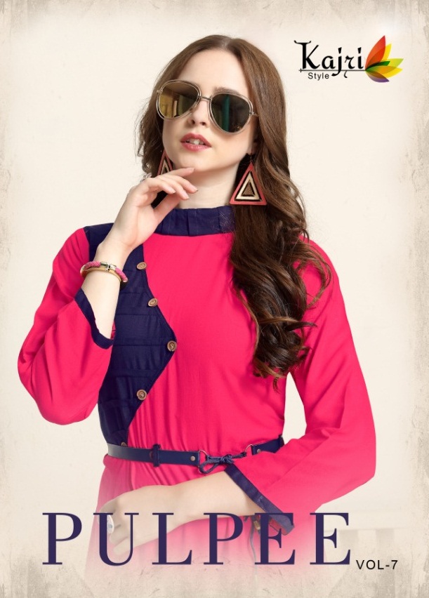 Pulpee Vol-7 By Kajri Style 7001 To 7008 Series Designer Stylish Colorful Fancy Beautiful Party Wear & Ethnic Wear Collection Heavy Rayon Kurtis At Wholesale Price