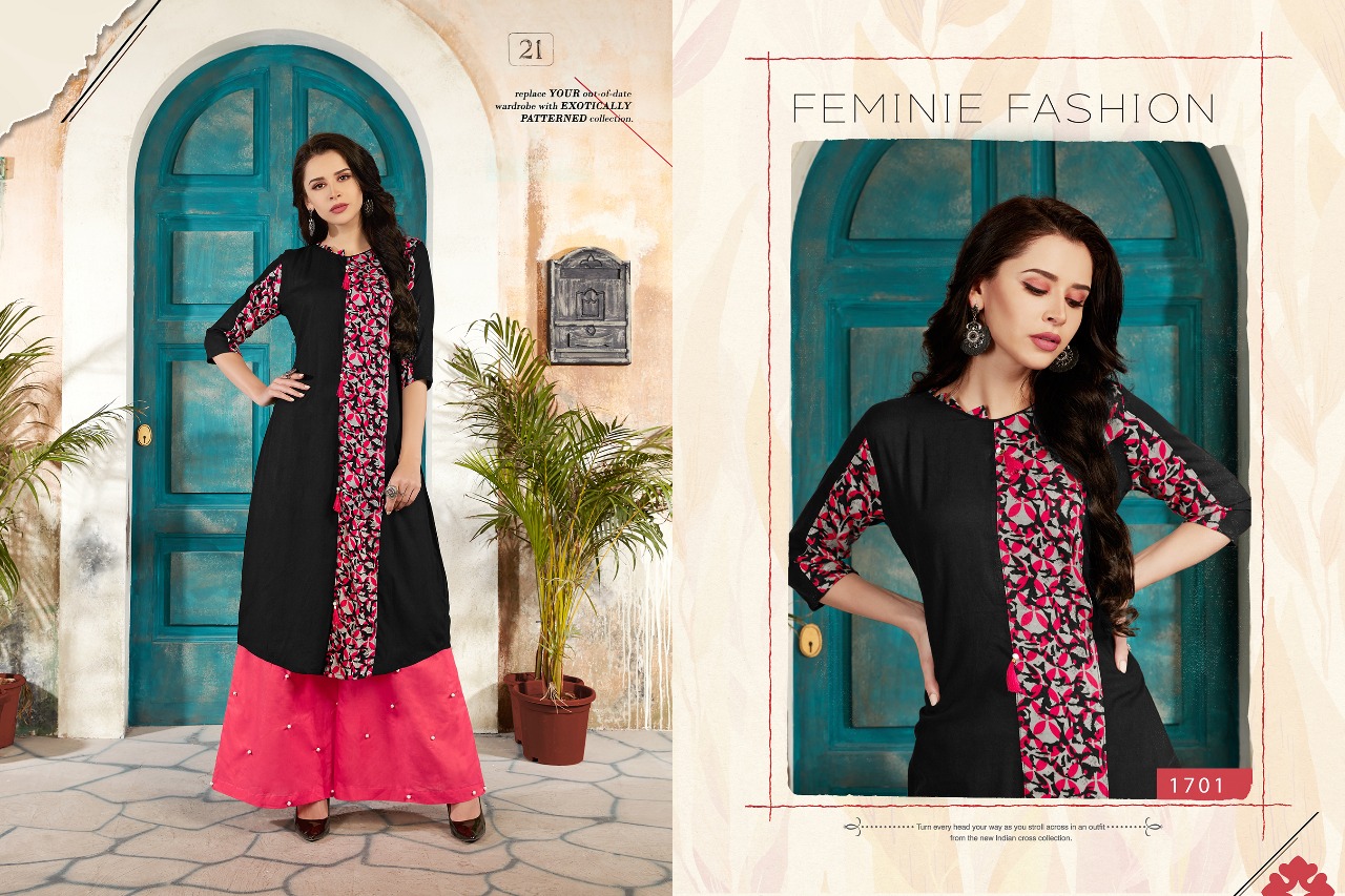 Pulse By Valencia Tex 1701 To 1707 Series Designer Beautiful Stylish Fancy Colorful Casual Wear & Ethnic Wear Rayon Printed Kurtis At Wholesale Price
