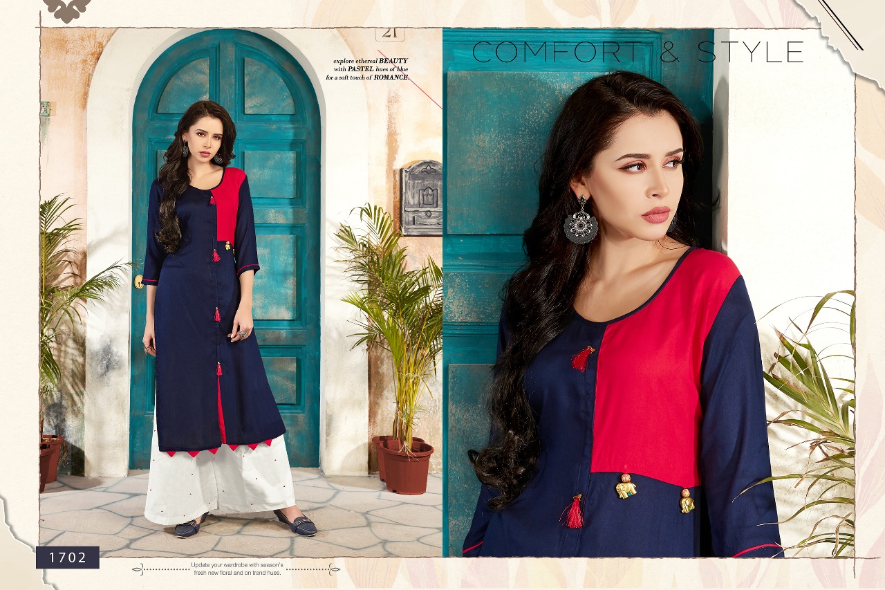 Pulse By Valencia Tex 1701 To 1707 Series Designer Beautiful Stylish Fancy Colorful Casual Wear & Ethnic Wear Rayon Printed Kurtis At Wholesale Price