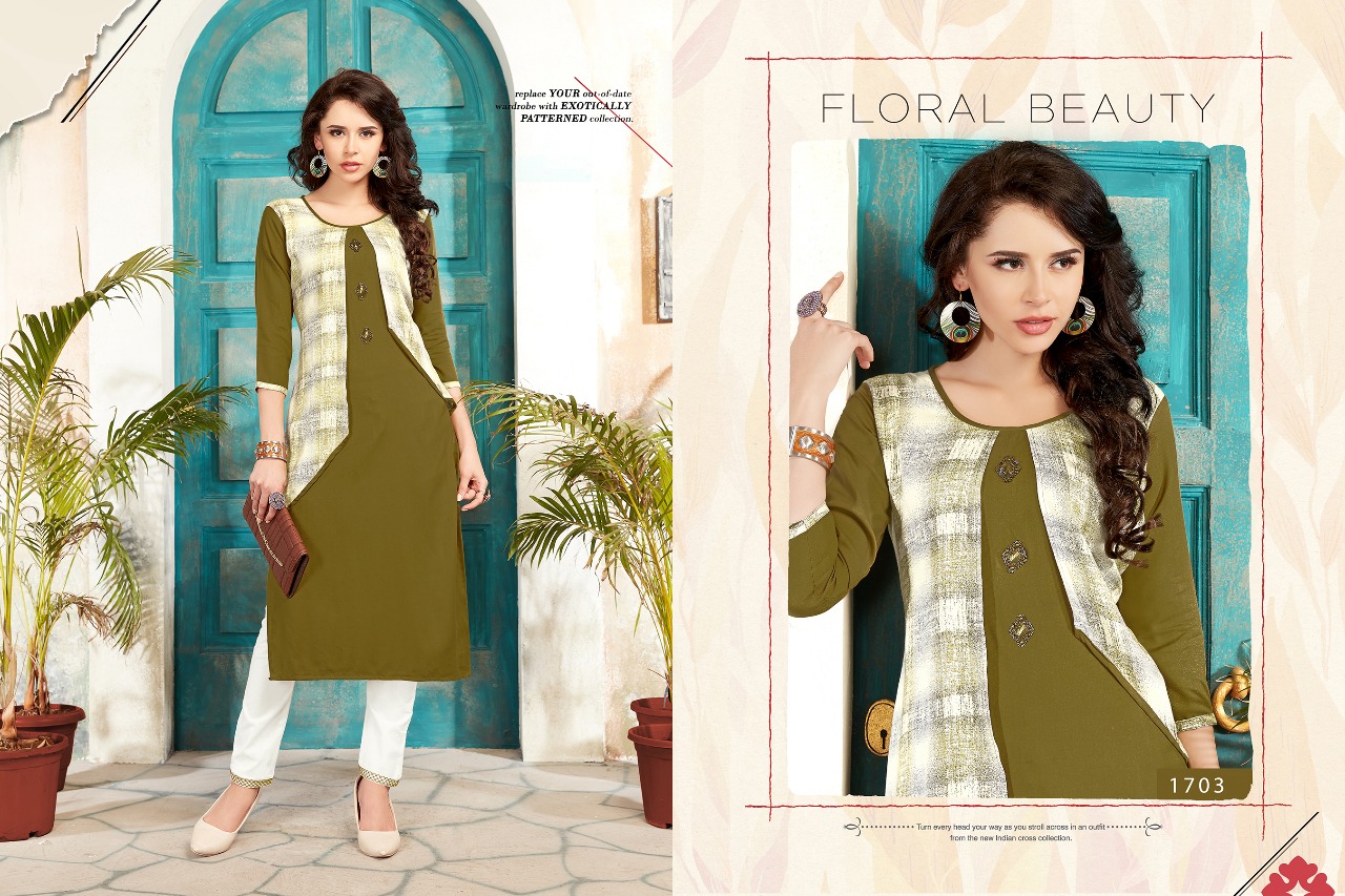 Pulse By Valencia Tex 1701 To 1707 Series Designer Beautiful Stylish Fancy Colorful Casual Wear & Ethnic Wear Rayon Printed Kurtis At Wholesale Price