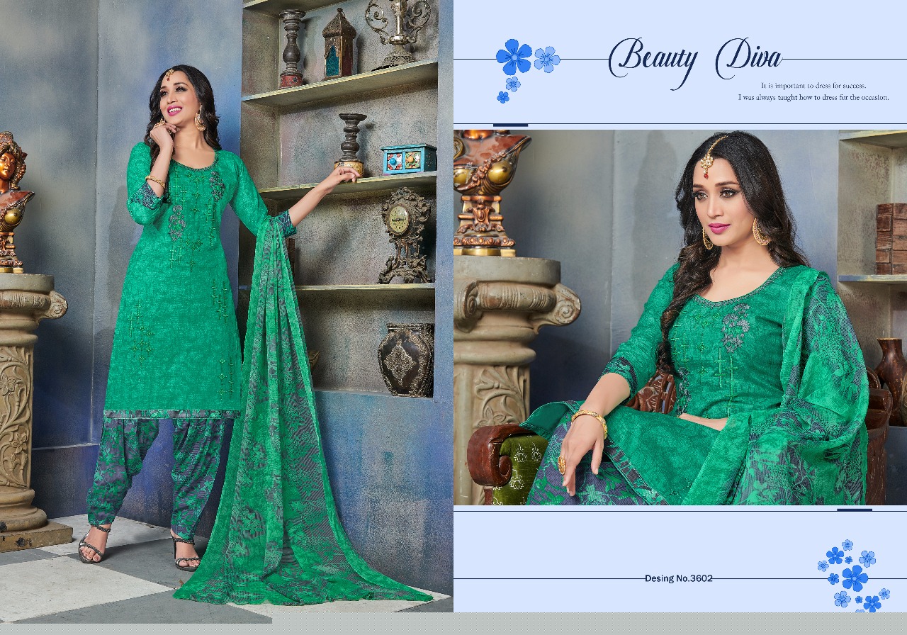 Punjab Queen Vol-36 By Lavli Fashion 3601 To 3608 Series Beautiful Suits Stylish Fancy Colorful Party Wear & Occasional Wear Pure Cambric Cotton Self Print Embroidered Dresses At Wholesale Price