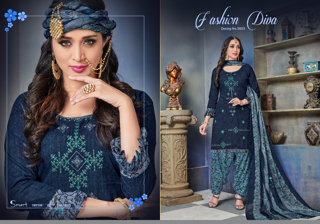 Punjab Queen Vol-36 By Lavli Fashion 3601 To 3608 Series Beautiful Suits Stylish Fancy Colorful Party Wear & Occasional Wear Pure Cambric Cotton Self Print Embroidered Dresses At Wholesale Price