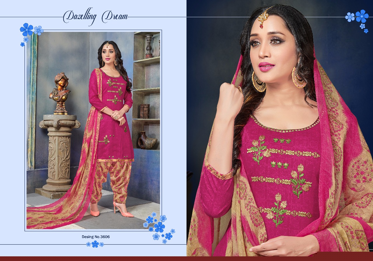 Punjab Queen Vol-36 By Lavli Fashion 3601 To 3608 Series Beautiful Suits Stylish Fancy Colorful Party Wear & Occasional Wear Pure Cambric Cotton Self Print Embroidered Dresses At Wholesale Price
