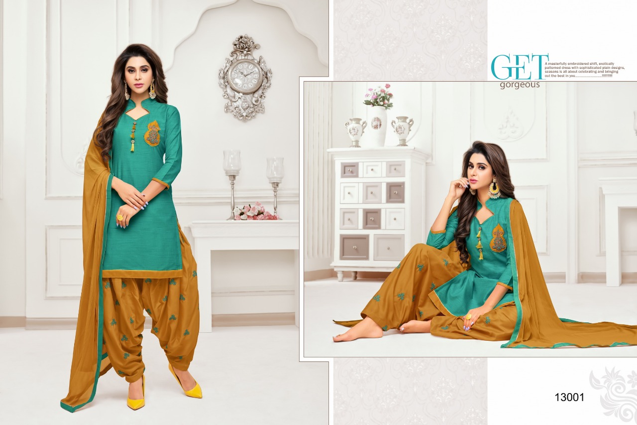 Punjabi Patiyala By Kapil Tex 13001 To 13012 Series Indian Traditional Wear Collection Beautiful Stylish Fancy Colorful Party Wear & Occasional Wear Cotton Slub Dresses At Wholesale Price