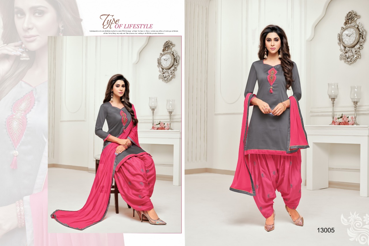 Punjabi Patiyala By Kapil Tex 13001 To 13012 Series Indian Traditional Wear Collection Beautiful Stylish Fancy Colorful Party Wear & Occasional Wear Cotton Slub Dresses At Wholesale Price