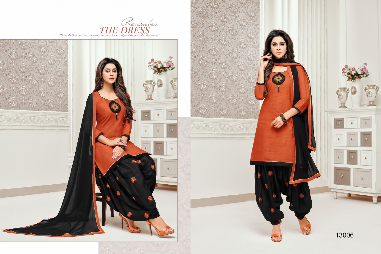Punjabi Patiyala By Kapil Tex 13001 To 13012 Series Indian Traditional Wear Collection Beautiful Stylish Fancy Colorful Party Wear & Occasional Wear Cotton Slub Dresses At Wholesale Price