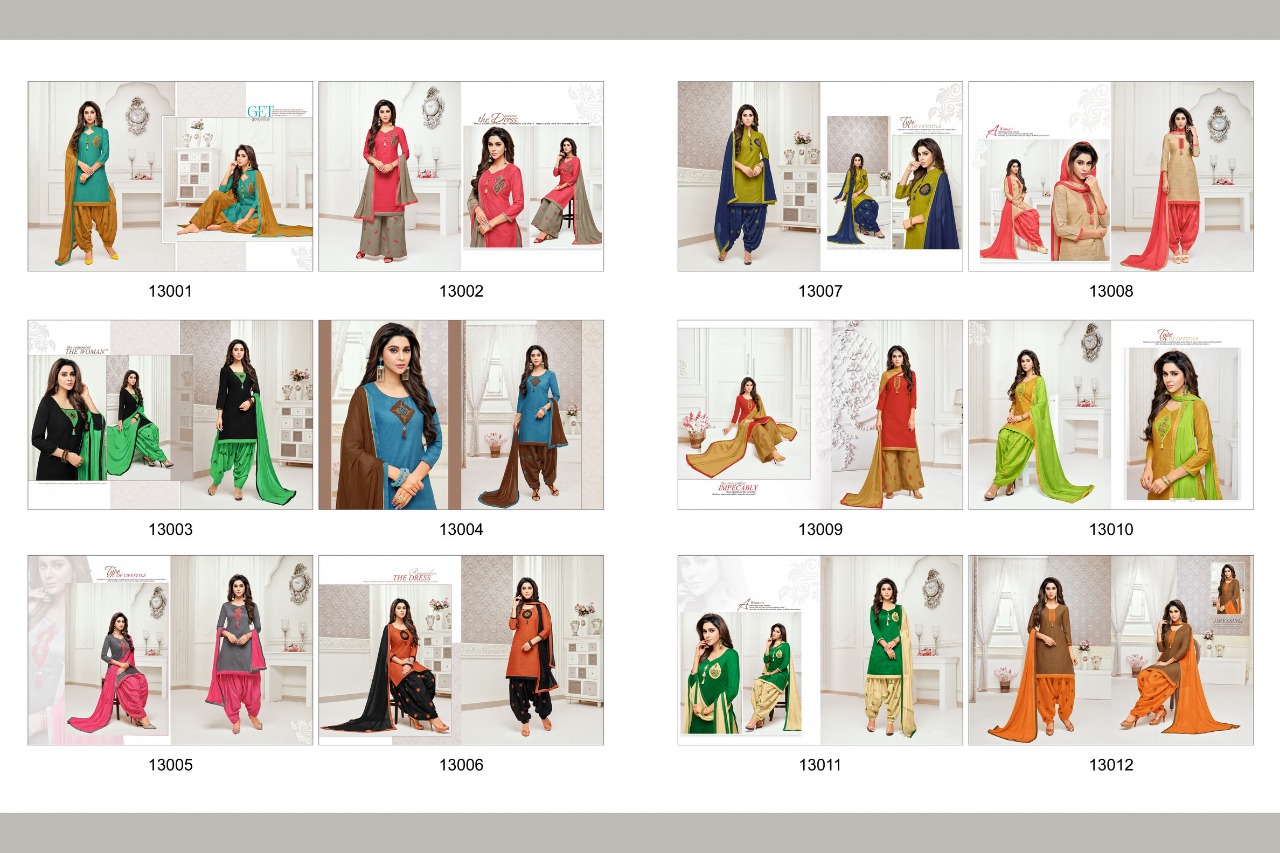 Punjabi Patiyala By Kapil Tex 13001 To 13012 Series Indian Traditional Wear Collection Beautiful Stylish Fancy Colorful Party Wear & Occasional Wear Cotton Slub Dresses At Wholesale Price