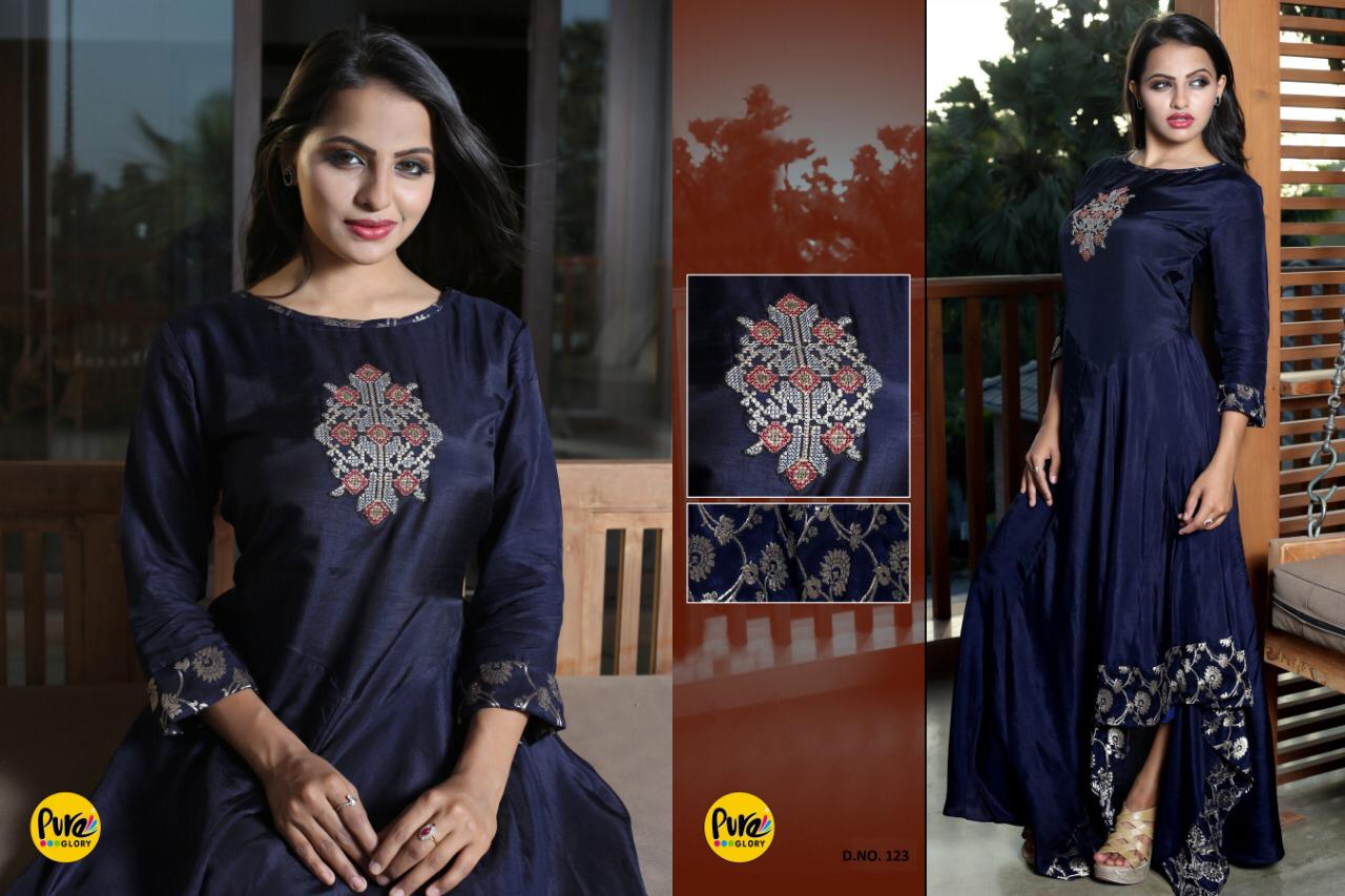 Pure Vol-3 By Glory Indian Traditional Wear Collection Beautiful Stylish Fancy Colorful Party Wear & Occasional Wear Pure Muslin/tussar Silk Printed Kurtis At Wholesale Price