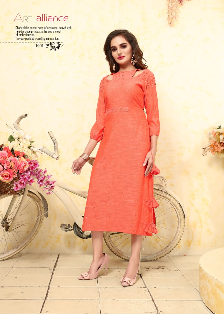 Purple By Play Store 1001 To 1007 Series Beautiful Stylish Fancy Colorful Casual Wear & Ethnic Wear & Ready To Wear Heavy Rayon Kurtis At Wholesale Price