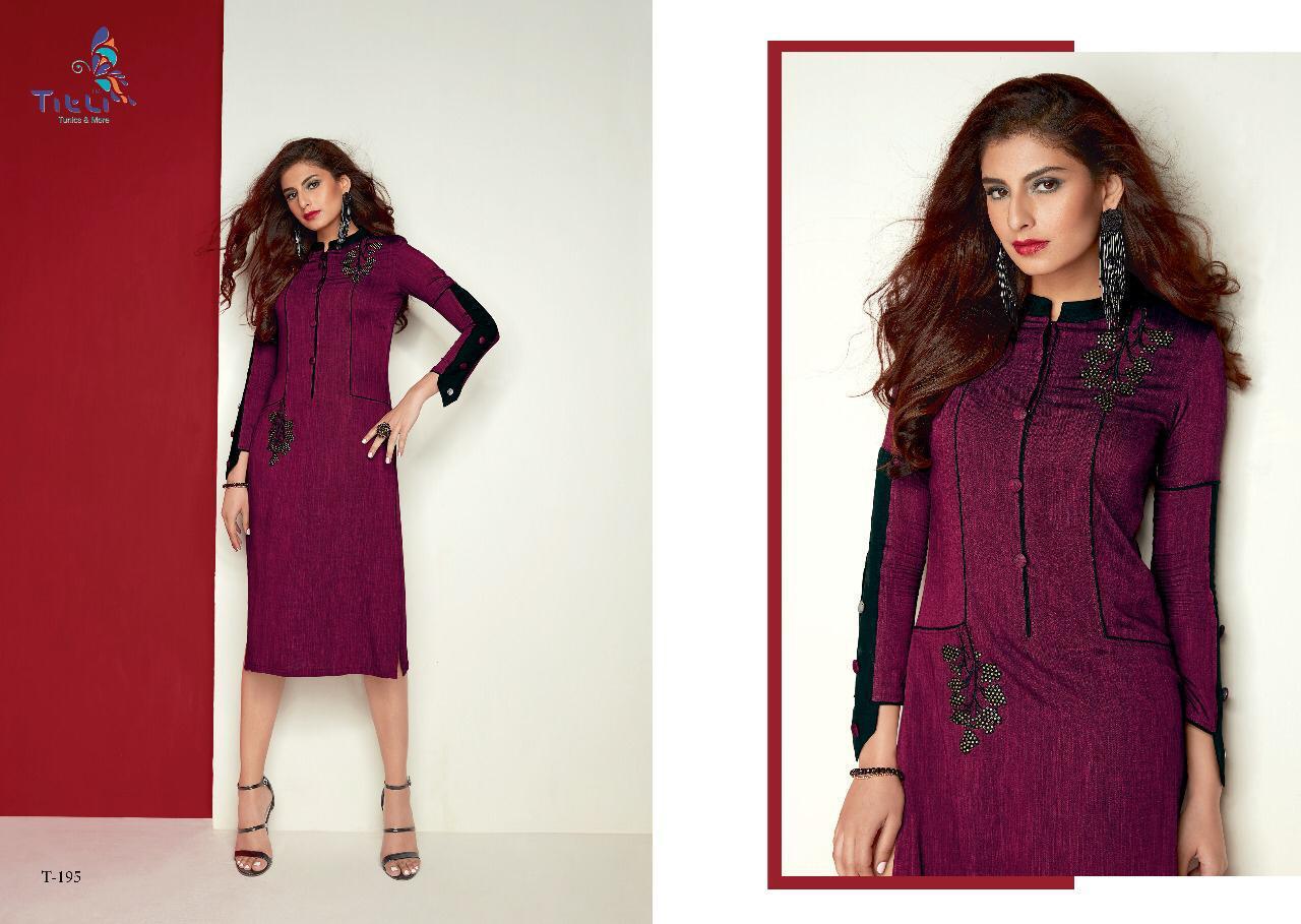 Qalb By Titli 189 To 195 Series Beautiful Colorful Stylish Fancy Party Wear & Ethnic Wear & Ready To Wear Hand Loom Viscose Kurtis At Wholesale Price