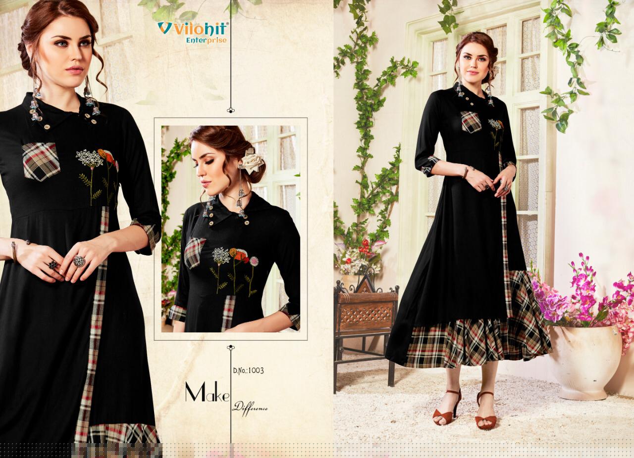 Queen Vol-1 By Vilohit Enterprise 1001 To 1007 Series Indian Traditional Wear Collection Beautiful Stylish Fancy Colorful Party Wear & Occasional Wear Heavy Rayon Printed Kurtis At Wholesale Price
