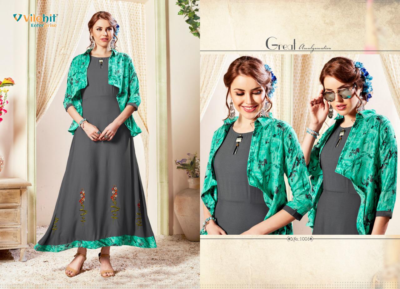 Queen Vol-1 By Vilohit Enterprise 1001 To 1007 Series Indian Traditional Wear Collection Beautiful Stylish Fancy Colorful Party Wear & Occasional Wear Heavy Rayon Printed Kurtis At Wholesale Price