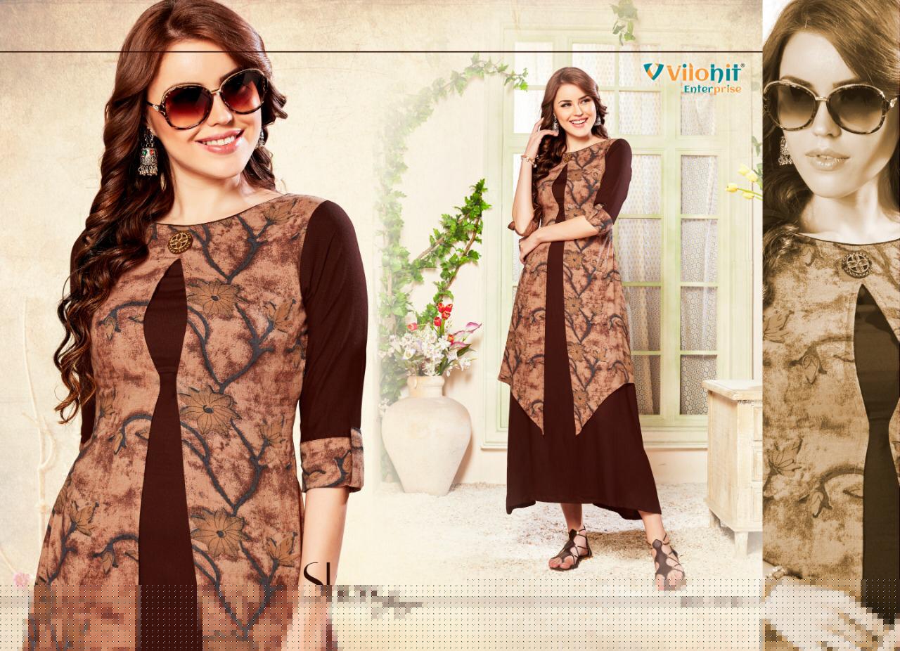 Queen Vol-1 By Vilohit Enterprise 1001 To 1007 Series Indian Traditional Wear Collection Beautiful Stylish Fancy Colorful Party Wear & Occasional Wear Heavy Rayon Printed Kurtis At Wholesale Price