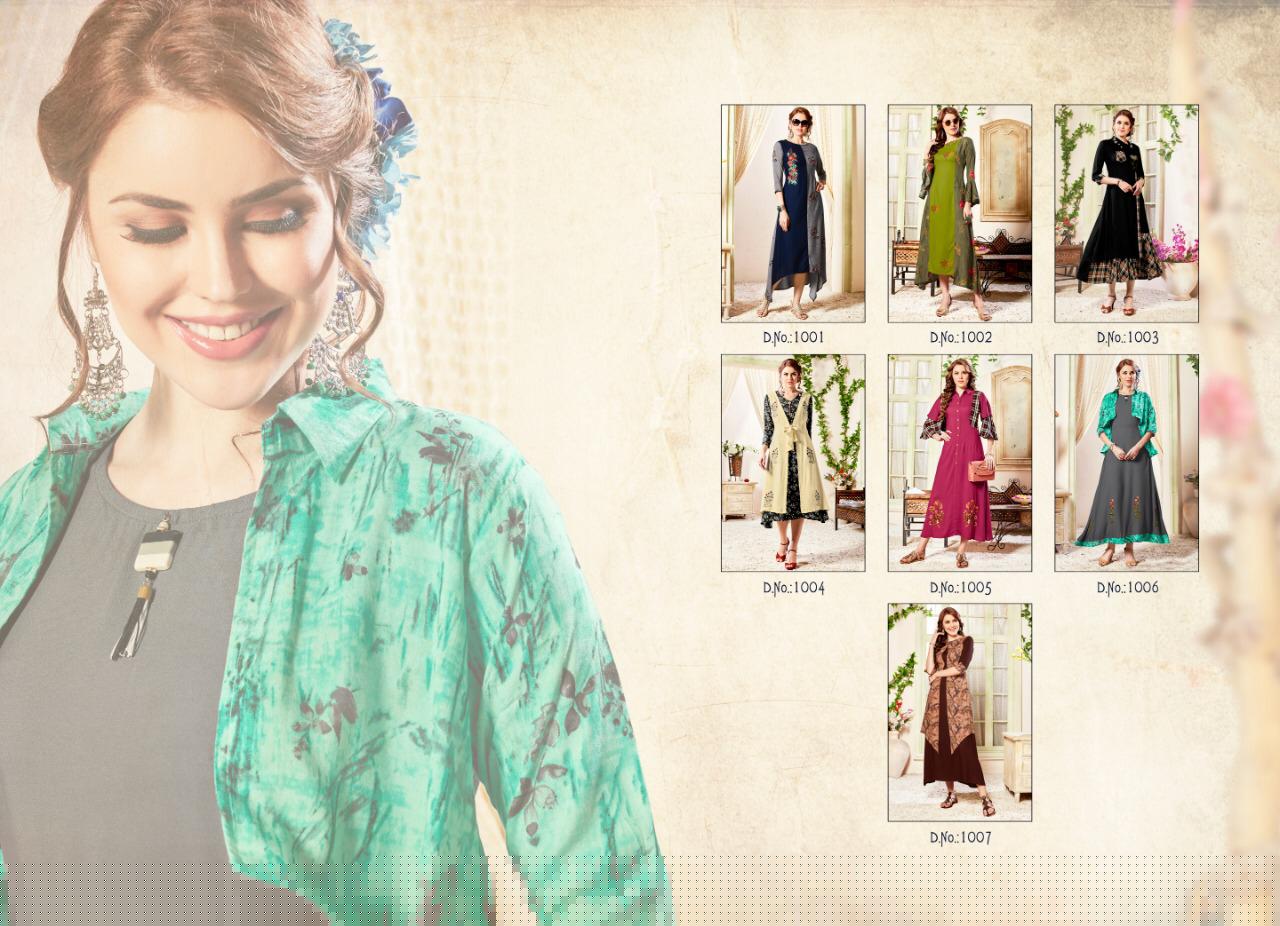 Queen Vol-1 By Vilohit Enterprise 1001 To 1007 Series Indian Traditional Wear Collection Beautiful Stylish Fancy Colorful Party Wear & Occasional Wear Heavy Rayon Printed Kurtis At Wholesale Price