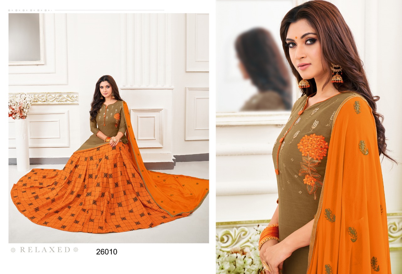 Queen Vol-4 By Kapil Tex 26001 To 26012 Series Designer Sharara Suits Beautiful Stylish Fancy Colorful Party Wear & Ethnic Wear Cotton Slub Work Dresses At Wholesale Price