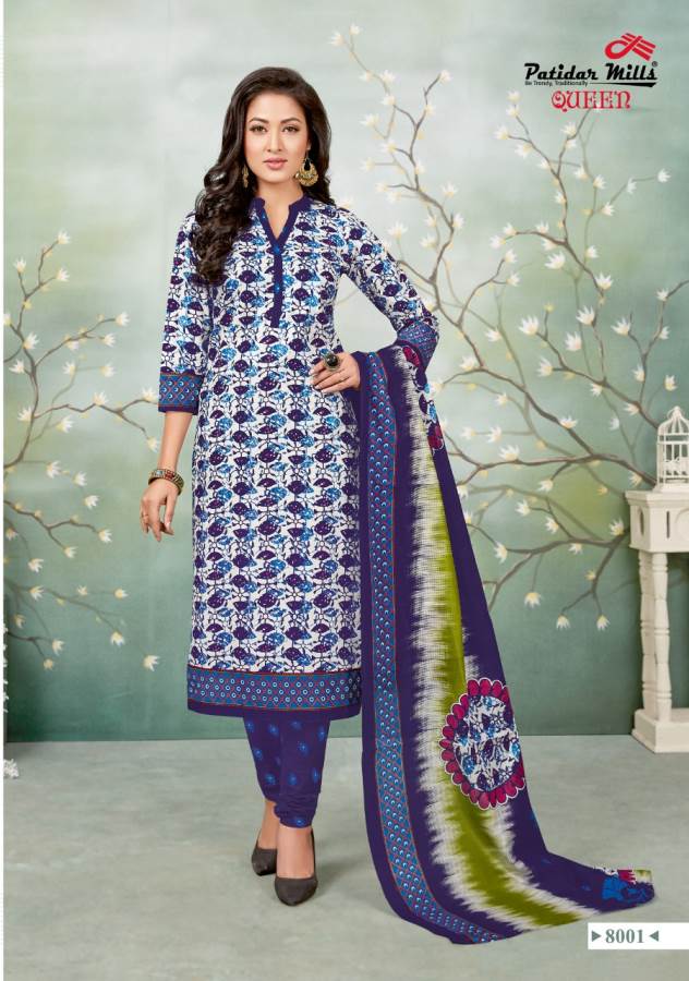 Queen Vol-8 By Patidar Mills 8001 To 8012 Series Indian Traditional Wear Collection Beautiful Stylish Fancy Colorful Party Wear & Occasional Wear Cotton Printed Dress At Wholesale Price