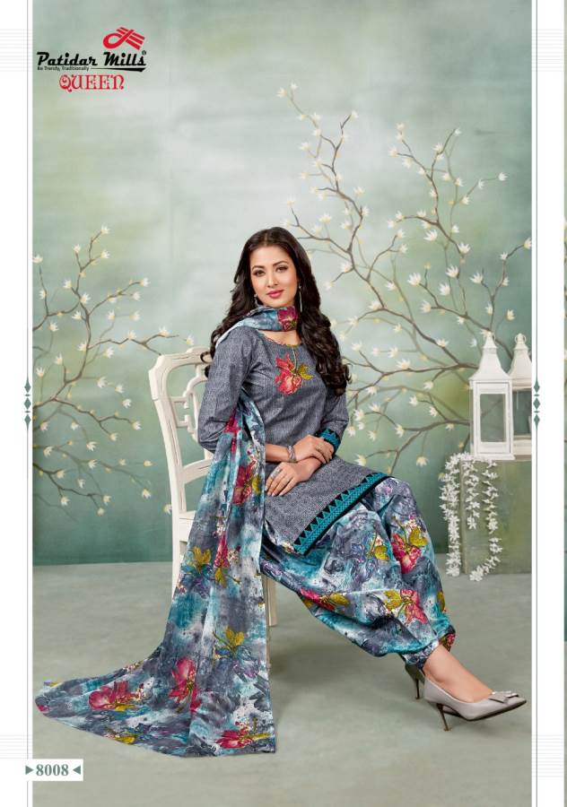 Queen Vol-8 By Patidar Mills 8001 To 8012 Series Indian Traditional Wear Collection Beautiful Stylish Fancy Colorful Party Wear & Occasional Wear Cotton Printed Dress At Wholesale Price