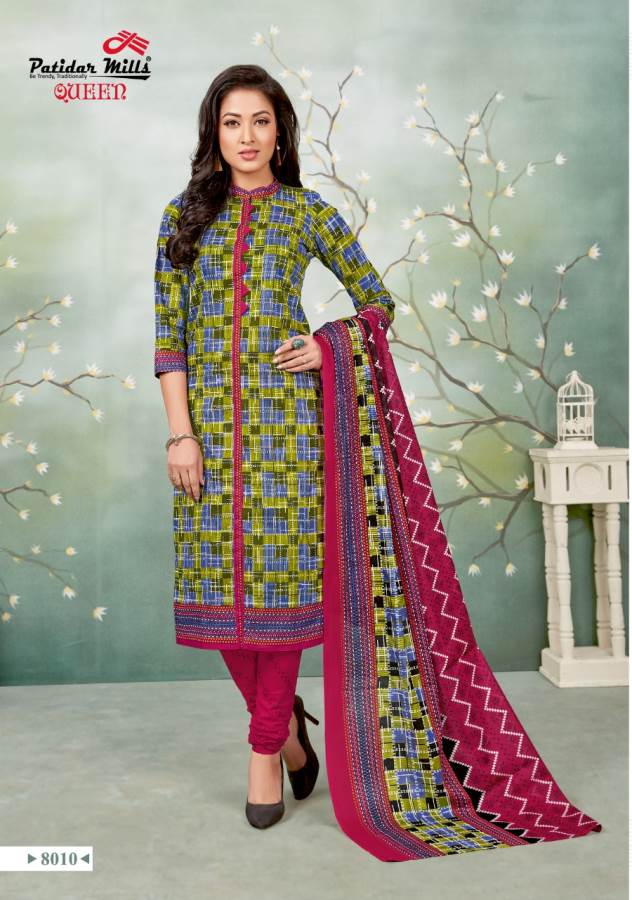 Queen Vol-8 By Patidar Mills 8001 To 8012 Series Indian Traditional Wear Collection Beautiful Stylish Fancy Colorful Party Wear & Occasional Wear Cotton Printed Dress At Wholesale Price