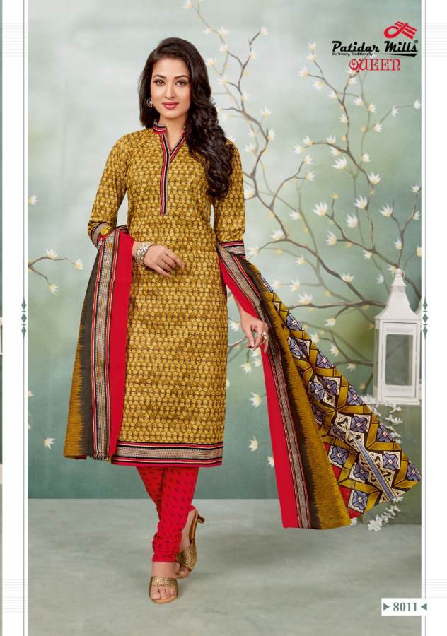 Queen Vol-8 By Patidar Mills 8001 To 8012 Series Indian Traditional Wear Collection Beautiful Stylish Fancy Colorful Party Wear & Occasional Wear Cotton Printed Dress At Wholesale Price