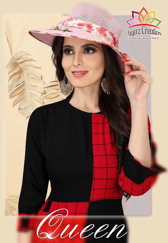 Queen By Liyaz Creation 101 To 104 Series Stylish Fancy Beautiful Colorful Casual Wear & Ethnic Wear Heavy Rayon With Print Kurtis At Wholesale Price