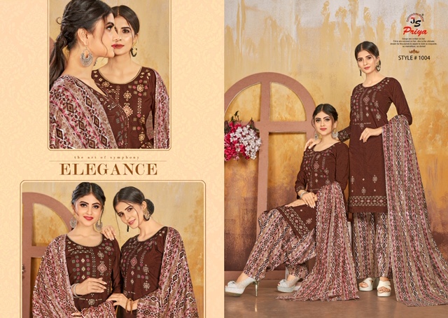 Queen Of Patiyala By Js Priya 1001 To 1010 Series Beautiful Suits Stylish Fancy Colorful Party Wear & Ethnic Wear Cotton Printed Dresses At Wholesale Price