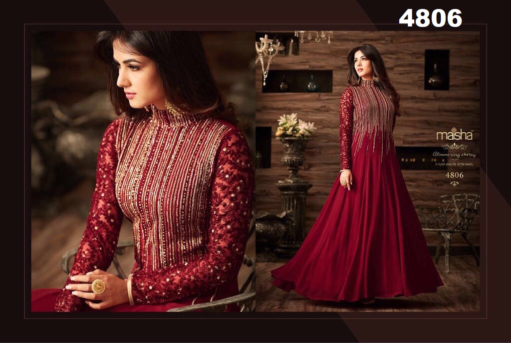 Quinn Hit Colours By Maisha Indian Designer Beautiful Colorful Festive Collection Occasional Wear Net & Georgette Embroidered Dresses At Wholesale Price