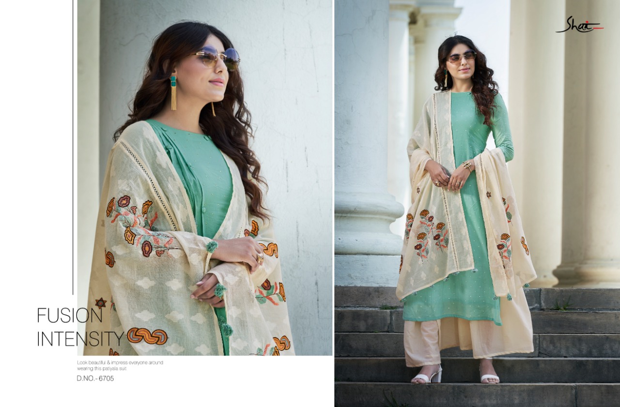 Raaga Vol-2 By Shai 6701 To 6711 Series Beautiful Suits Collection Colorful Stylish Fancy Casual Wear & Ethnic Wear Pure Cotton Embroidered Dresses At Wholesale Price