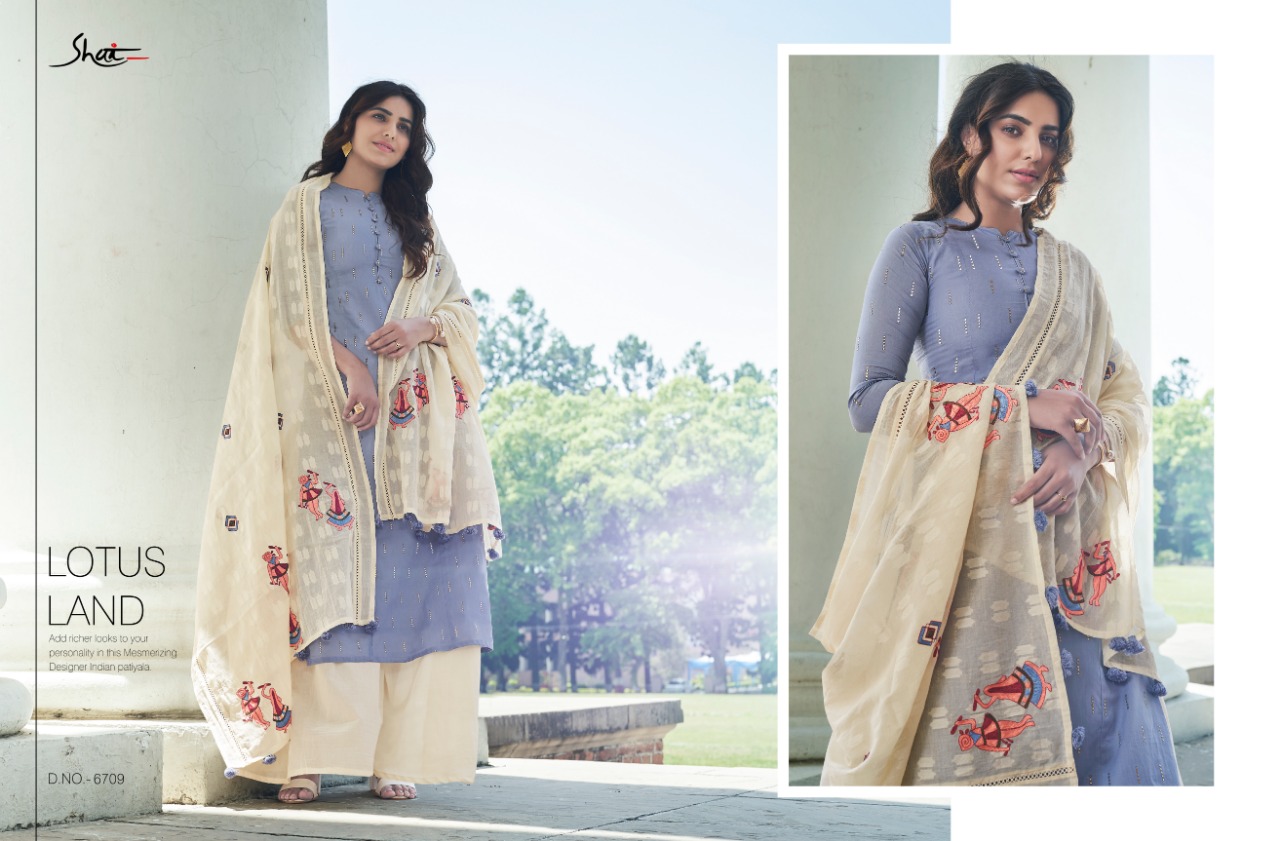 Raaga Vol-2 By Shai 6701 To 6711 Series Beautiful Suits Collection Colorful Stylish Fancy Casual Wear & Ethnic Wear Pure Cotton Embroidered Dresses At Wholesale Price