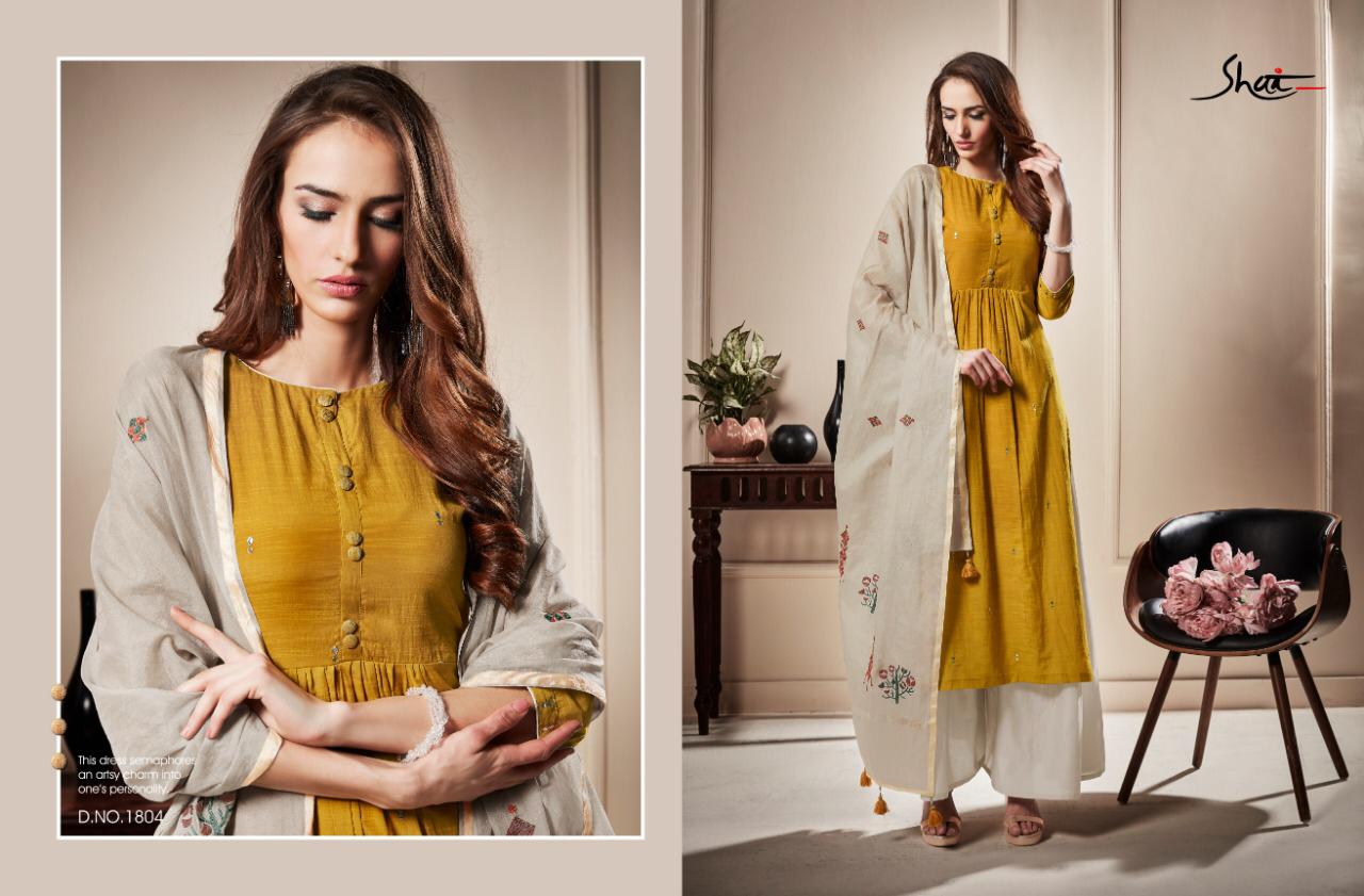Raaga By Shai 1801 To 1809 Series Beautiful Suits Collection Colorful Stylish Fancy Casual Wear & Ethnic Wear Pure Bemberg Slub Embroidered Dresses At Wholesale Price