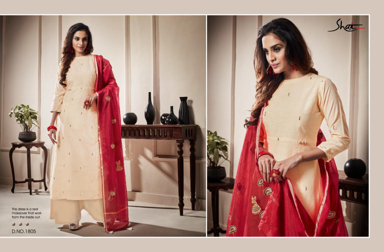 Raaga By Shai 1801 To 1809 Series Beautiful Suits Collection Colorful Stylish Fancy Casual Wear & Ethnic Wear Pure Bemberg Slub Embroidered Dresses At Wholesale Price