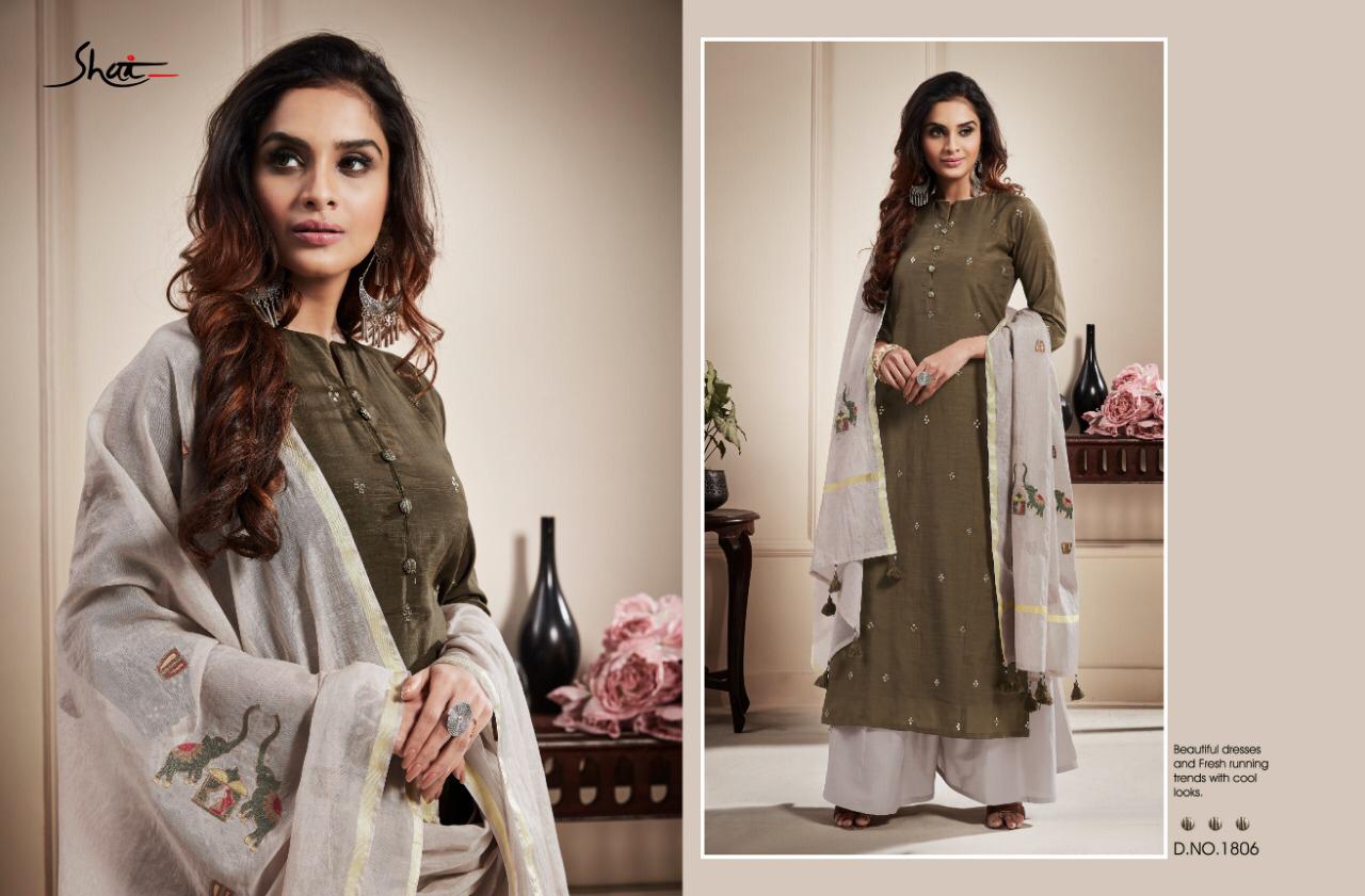 Raaga By Shai 1801 To 1809 Series Beautiful Suits Collection Colorful Stylish Fancy Casual Wear & Ethnic Wear Pure Bemberg Slub Embroidered Dresses At Wholesale Price